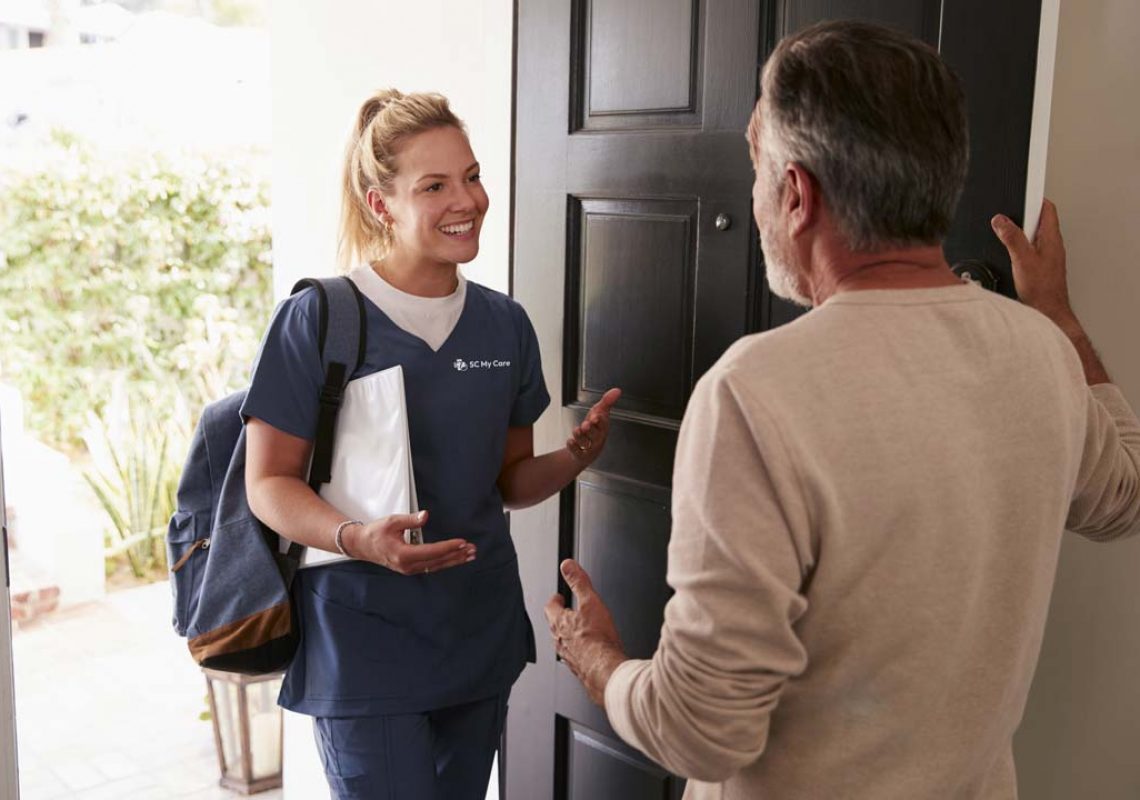 Doctor providing home care